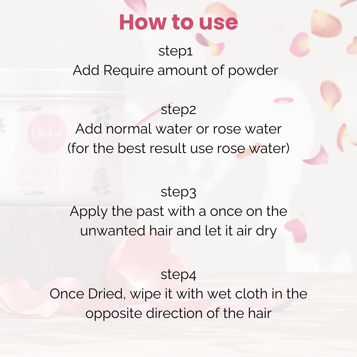 Hair removal powder(Wax powder)