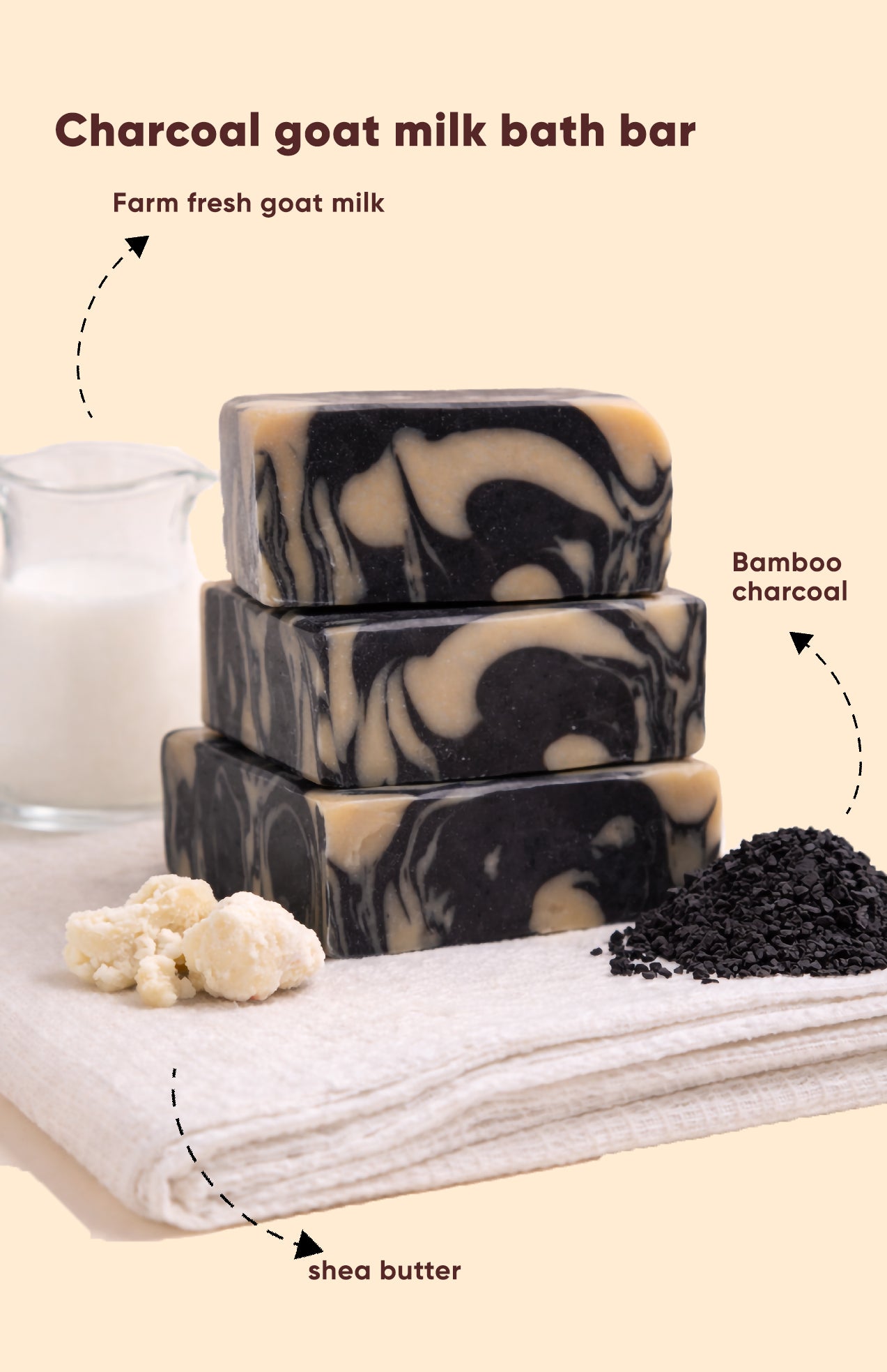 Charcoal goat milk bath bar