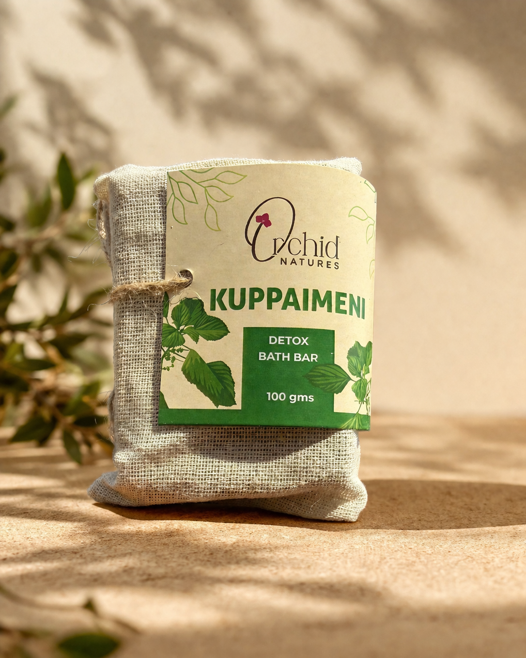 Detox bath bar with 'Orchid Natures' branding on a natural background