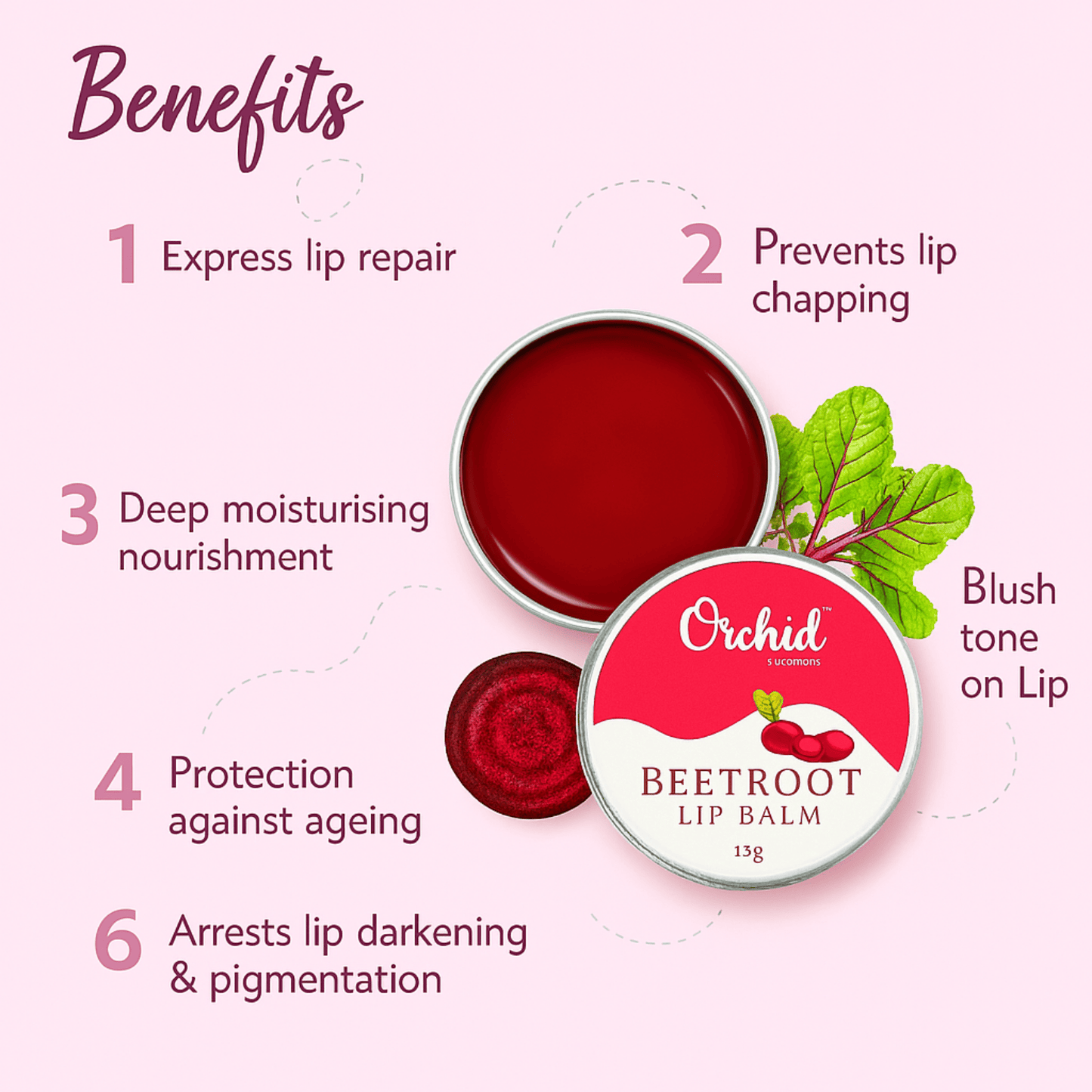 Beetroot lip balm